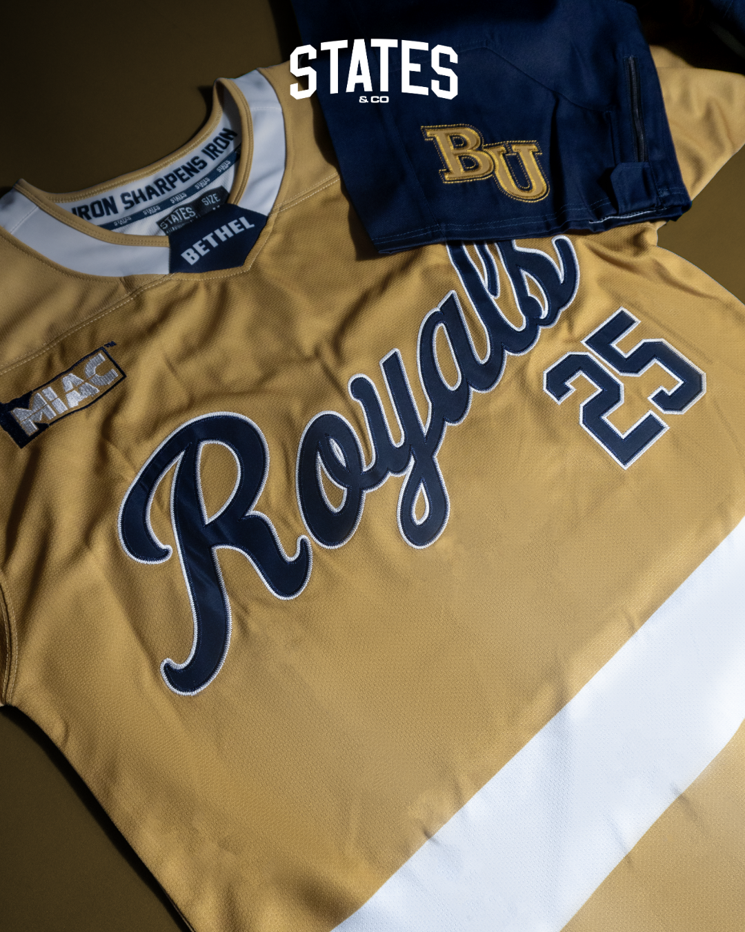 2025 Bethel University Gold On-Ice Men's Authentic Jersey