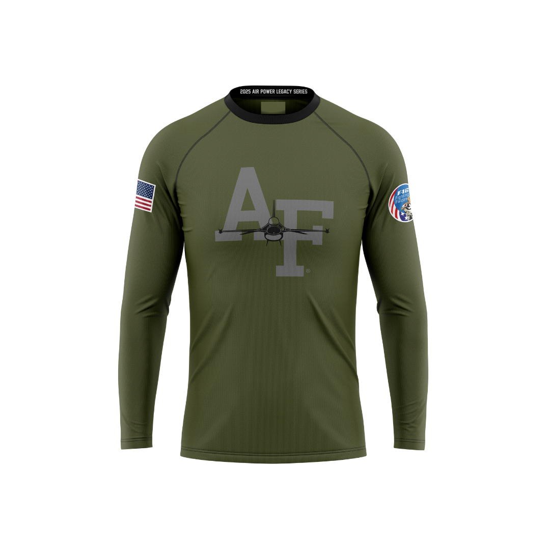 Air Force Jet Green Performance Long Sleeve Tee (Youth and Adult Sizes)