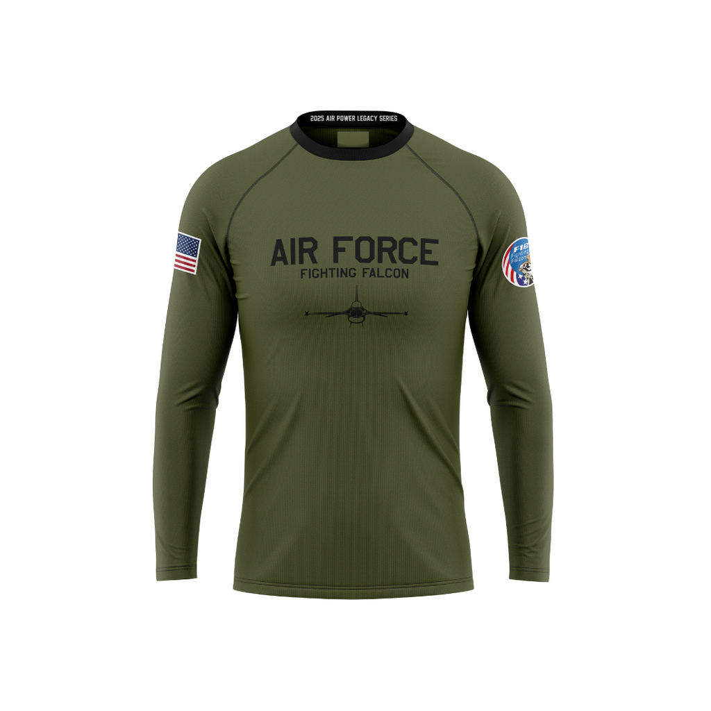 Air Force Fighting Falcon Green Performance Long Sleeve Tee (Youth and Adult Sizes)