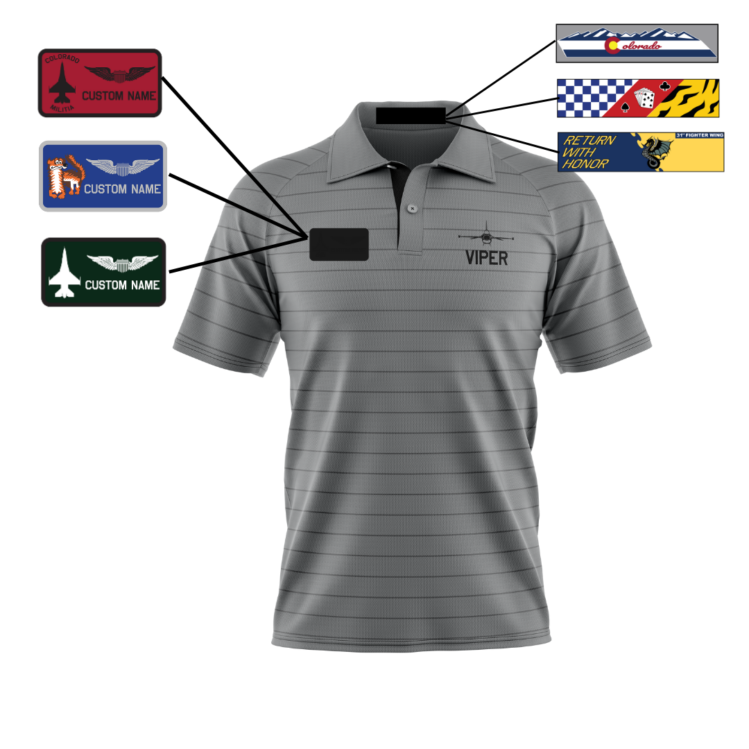 Air Force VIPER Striped polo (Youth and Adult Sizes)
