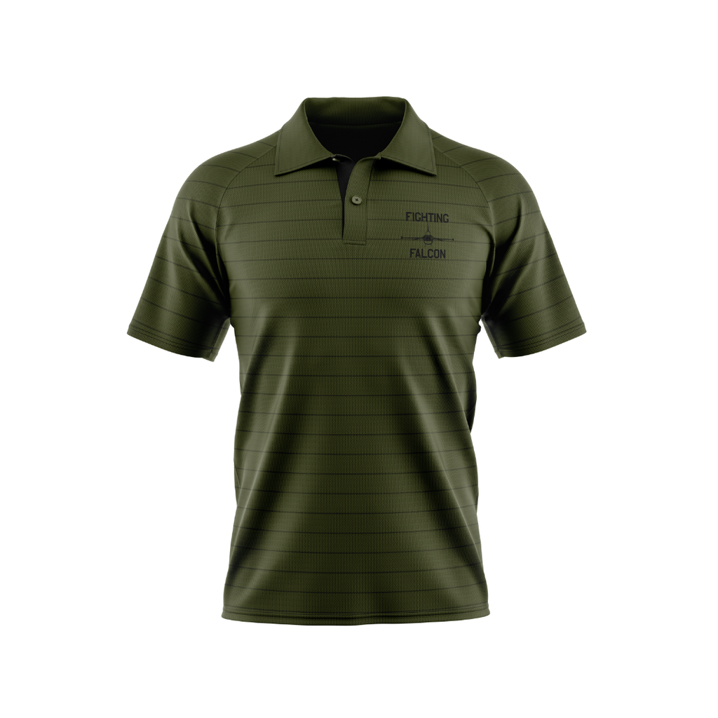Air Force Fighting Falcon Green Striped polo (Youth and Adult Sizes)