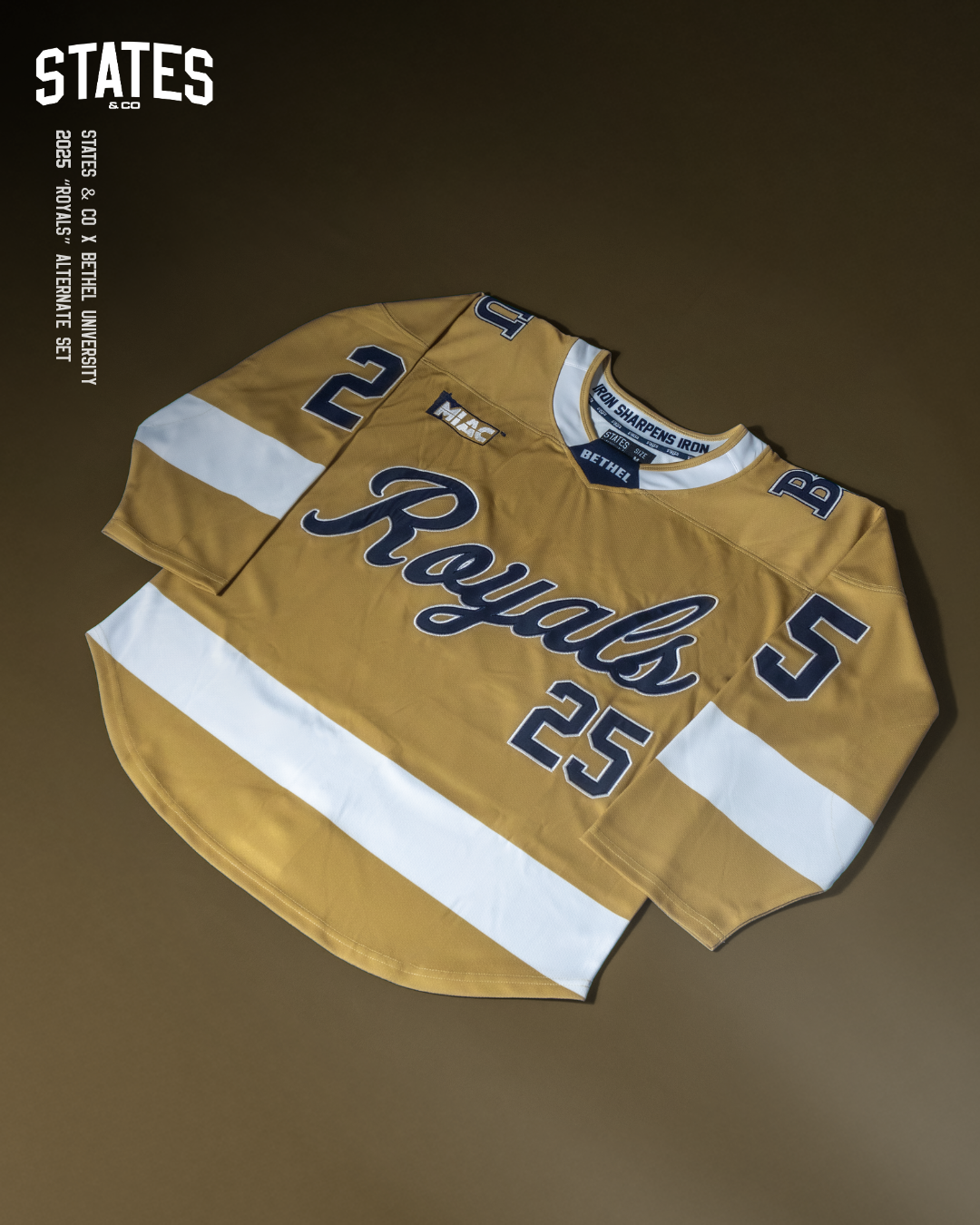2025 Bethel University Gold On-Ice Men's Authentic Jersey