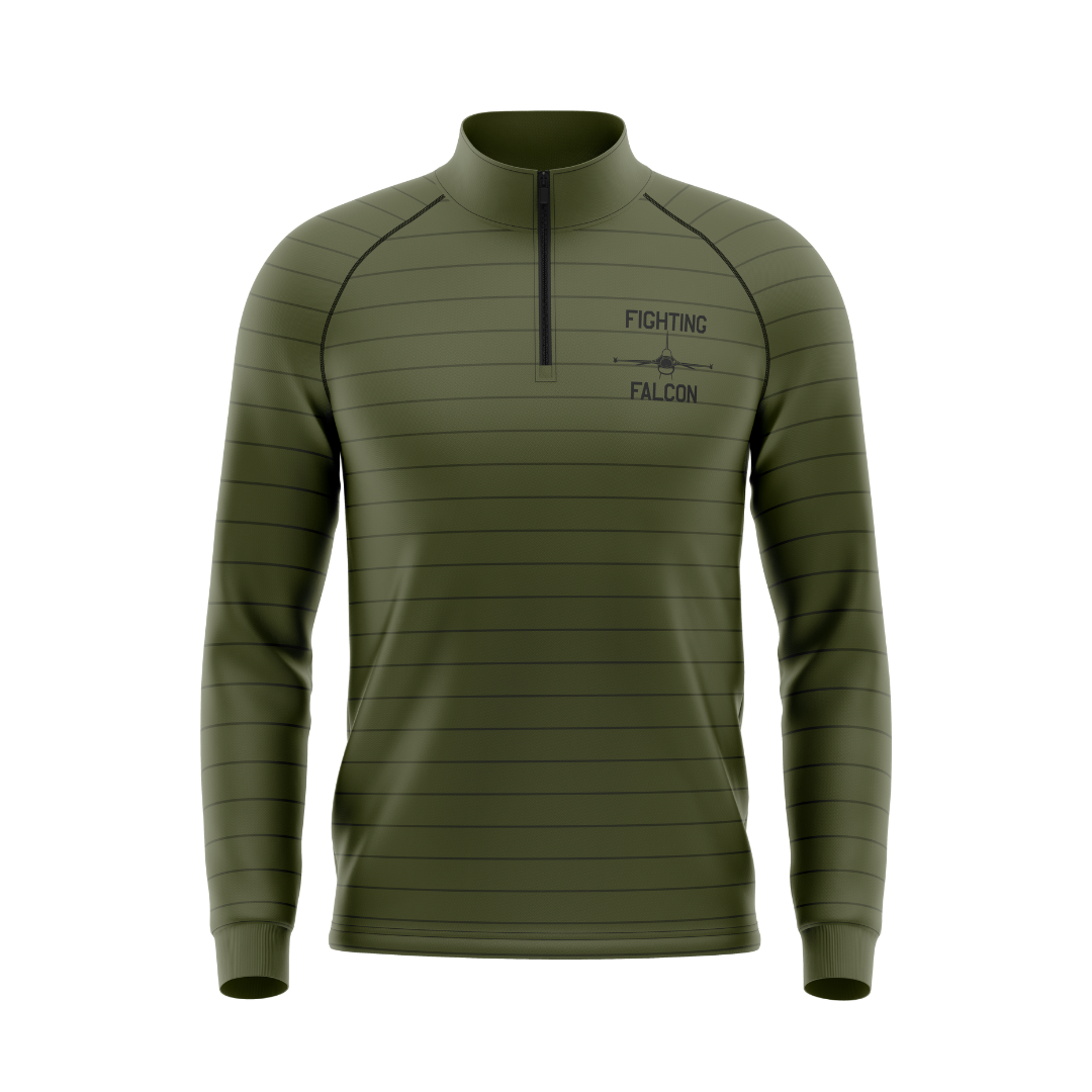 Air Force Fighting Falcon Green Striped Quarter Zip (Youth and Adult Sizes)