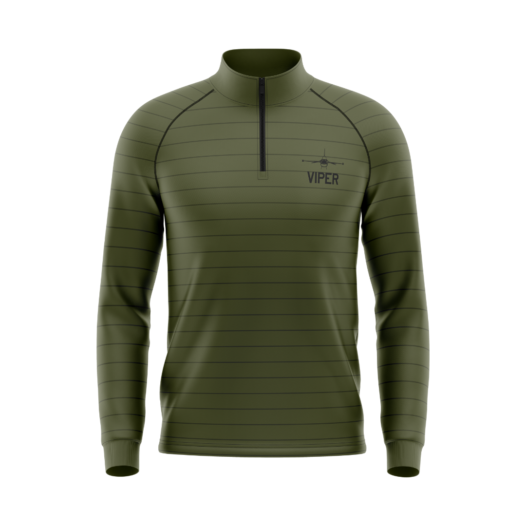 Air Force VIPER Green Striped Quarter Zip (Youth and Adult Sizes)