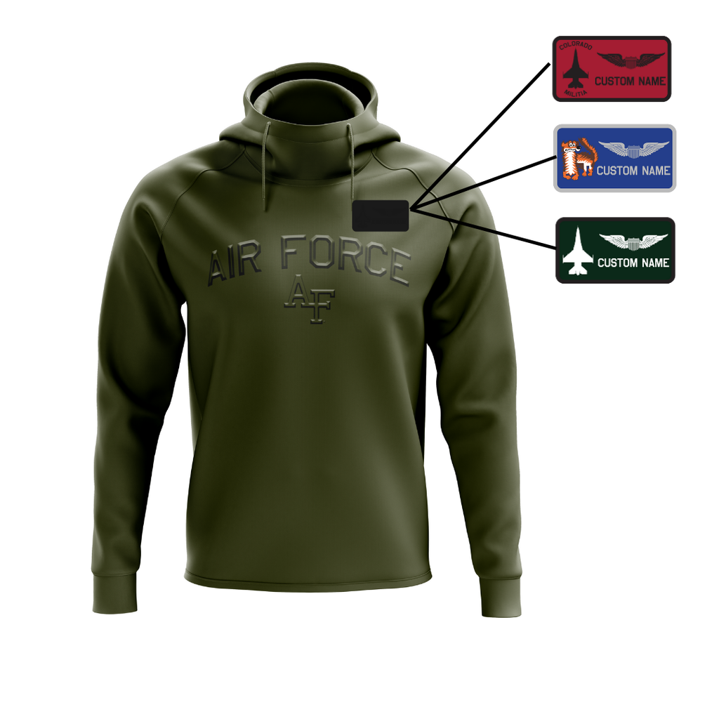 Air Force Green Arched Embossed Fleece-Lined Hoodie (Youth and Adult Sizes)