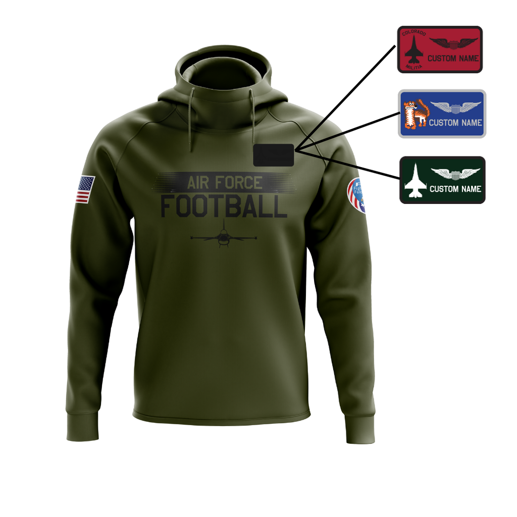 Air Force Green Custom Sport Fleece-Lined Hoodie (Youth and Adult Sizes)