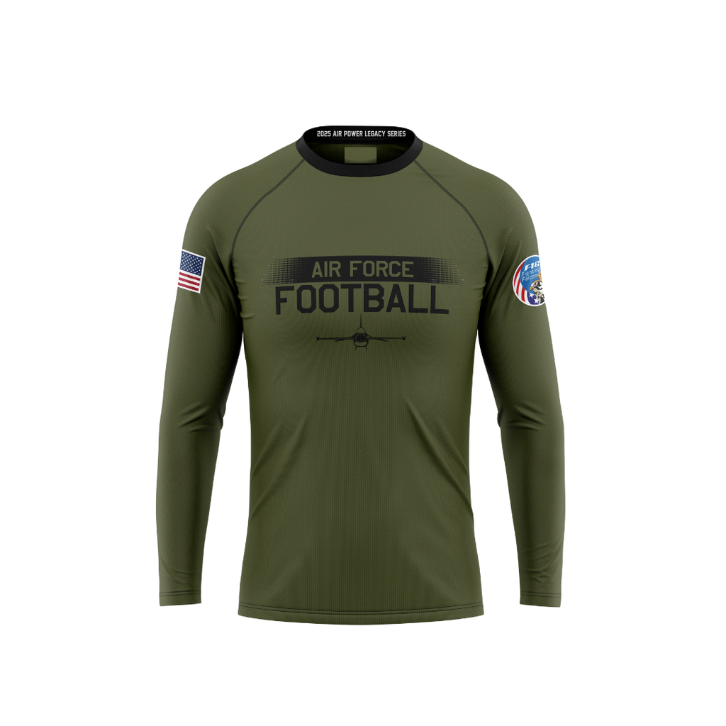 Air Force Green Custom Sport Performance Long Sleeve Tee (Youth and Adult Sizes)