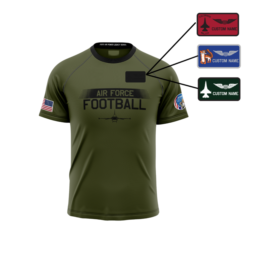 Air Force Green Custom Sport Performance Tee (Youth and Adult Sizes)
