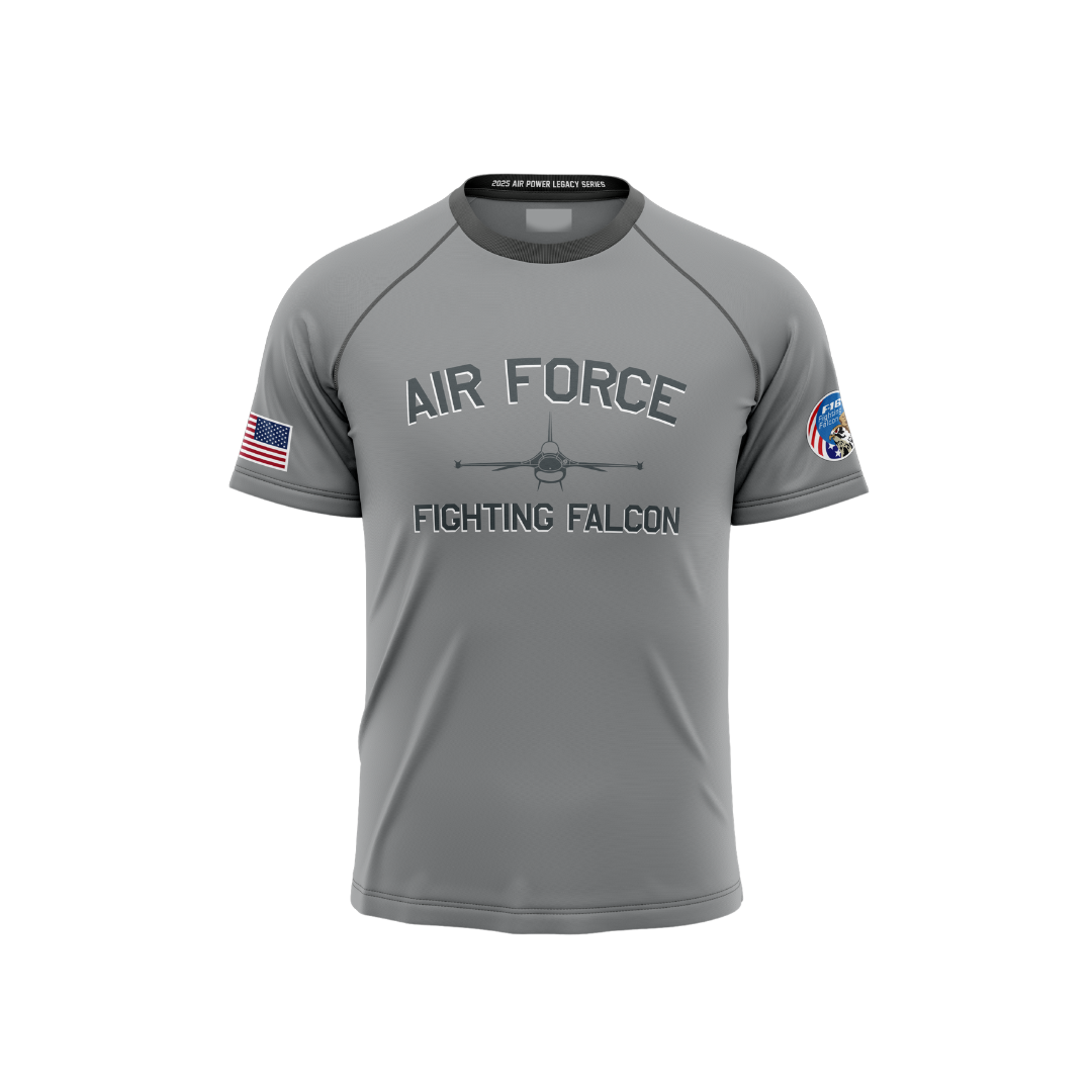 Air Force Arched F-16 Fighting Falcon Performance Tee (Youth and Adult Sizes)