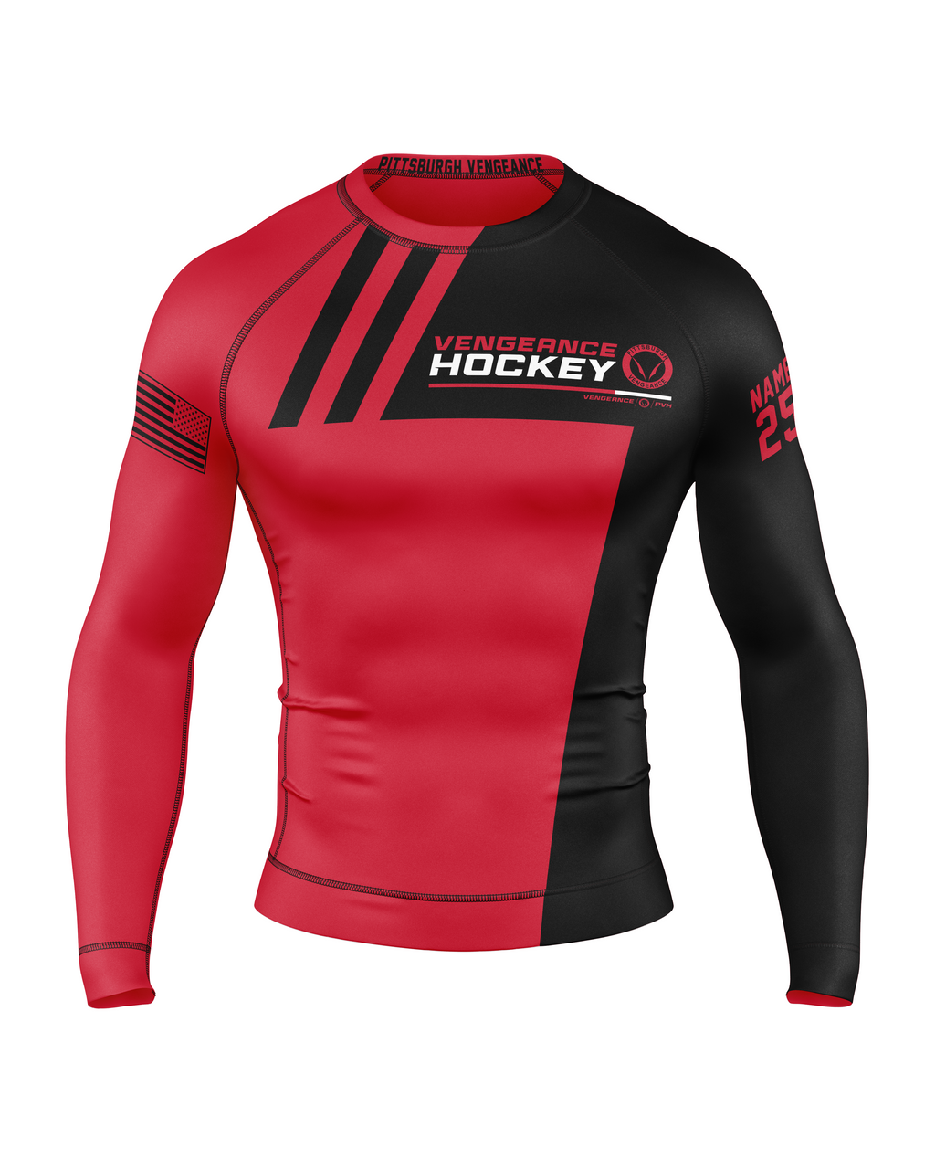 Pittsburgh Vengeance Compression Top 1 (Youth and Adult Sizes)