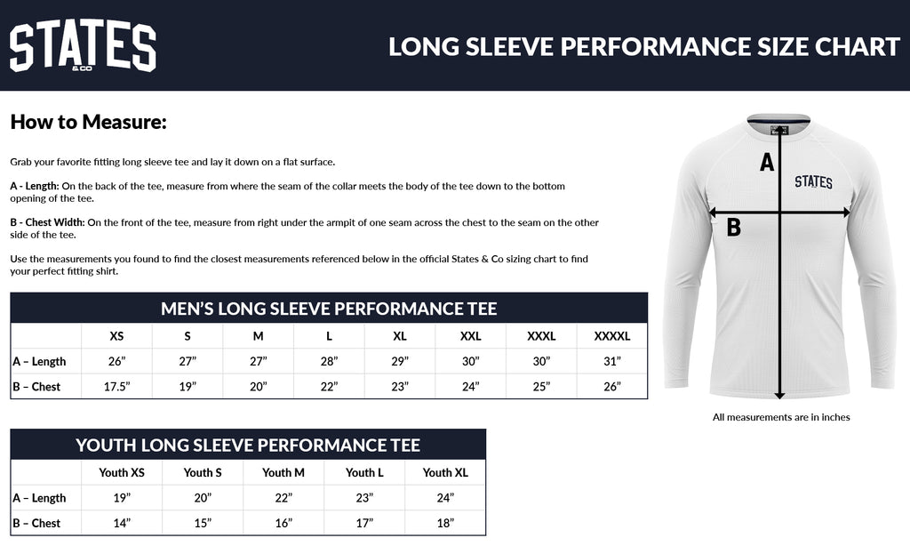 Pittsburgh Vengeance Performance Long Sleeve Tee (Youth and Adult Sizes)