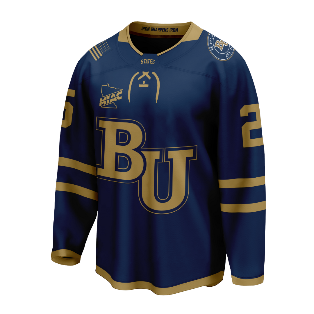 2025 Bethel University Blue On-Ice Men's Authentic Jersey