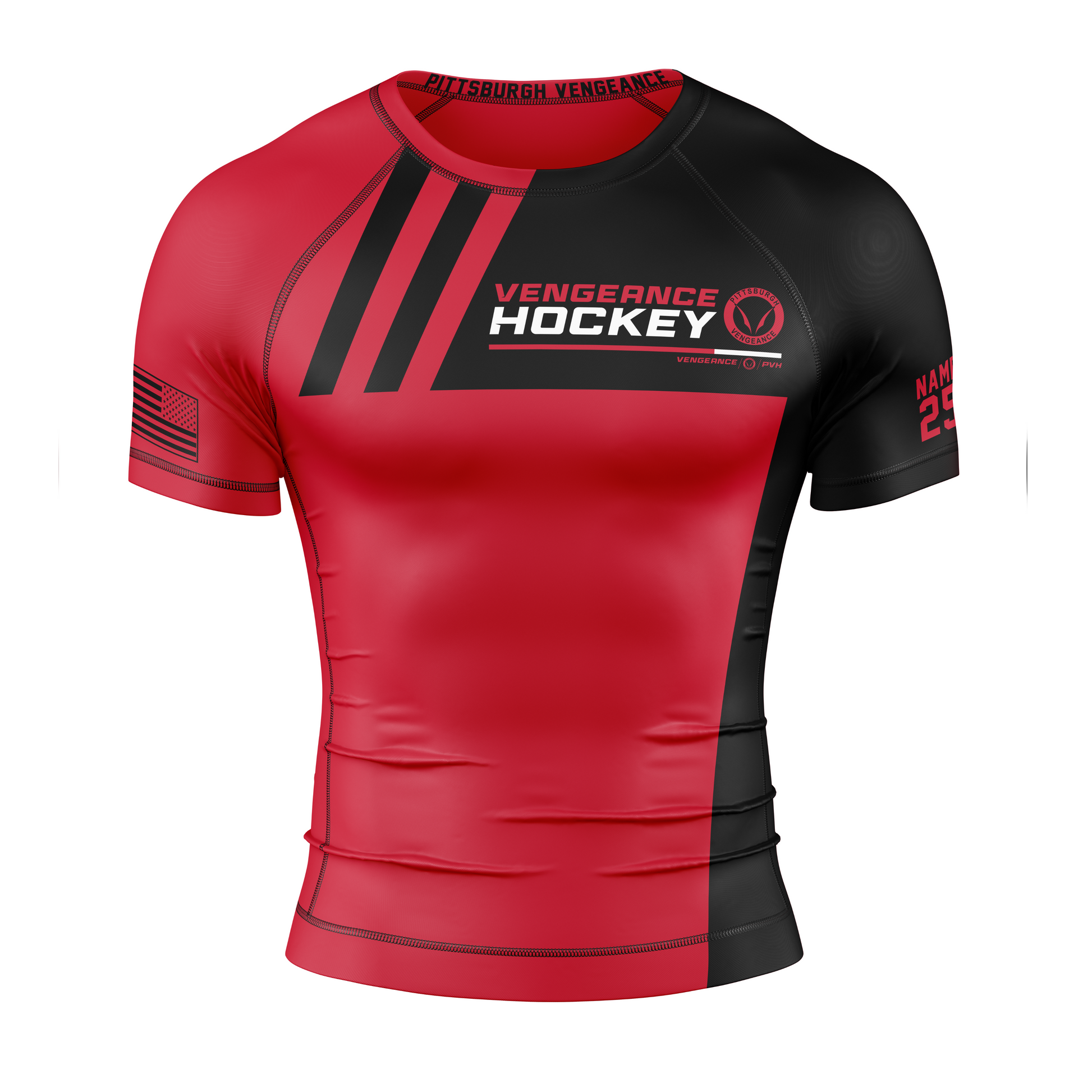 Pittsburgh Vengeance Compression Top 1 (Youth and Adult Sizes)