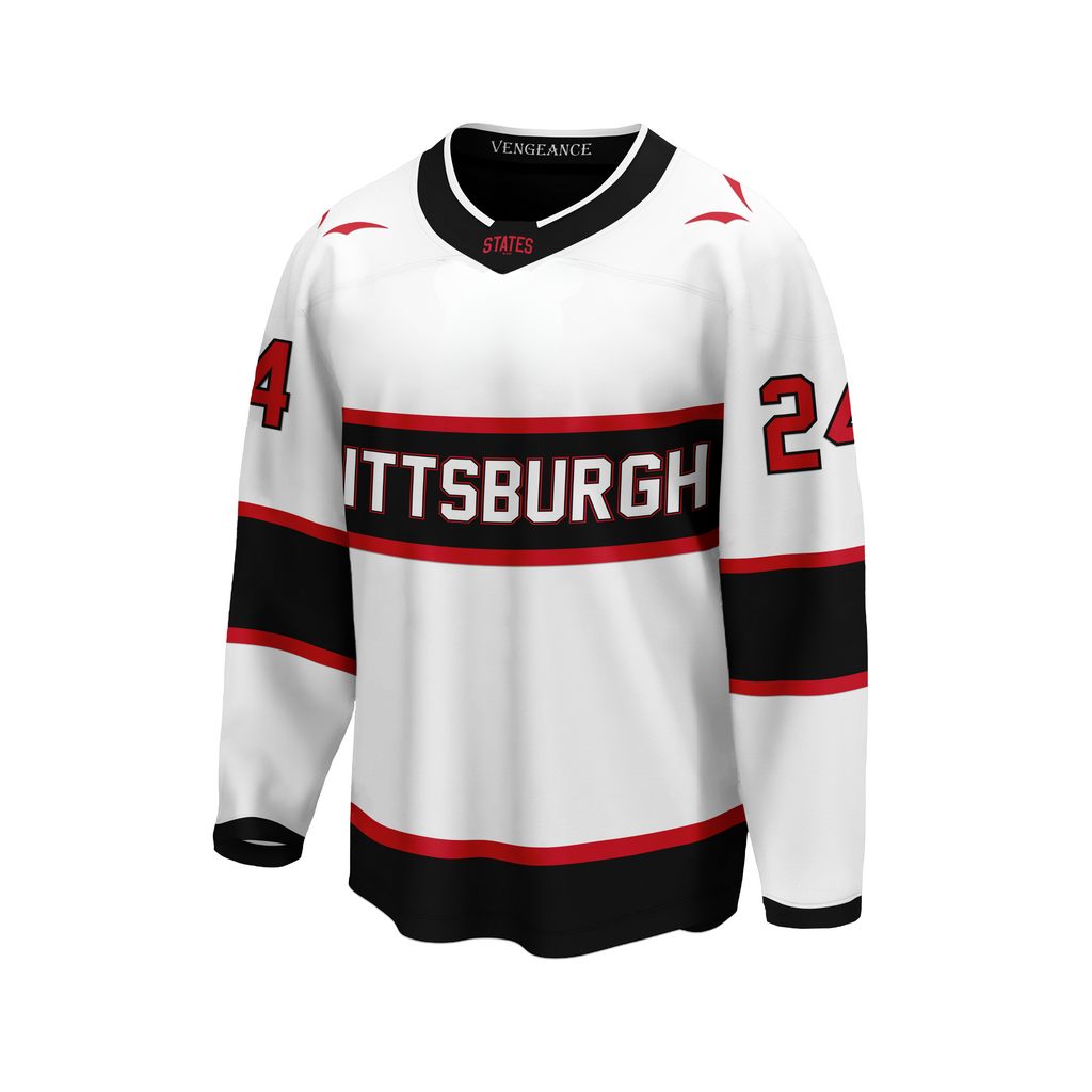 Pittsburgh Vengeance White Men's Jersey (Player, Goalie, and Fan Cut)