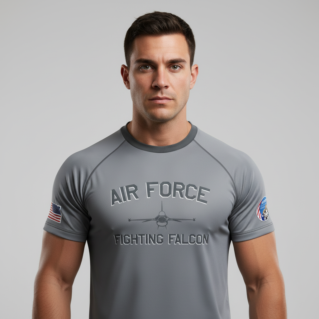 Air Force Arched F-16 Fighting Falcon Performance Tee (Youth and Adult Sizes)