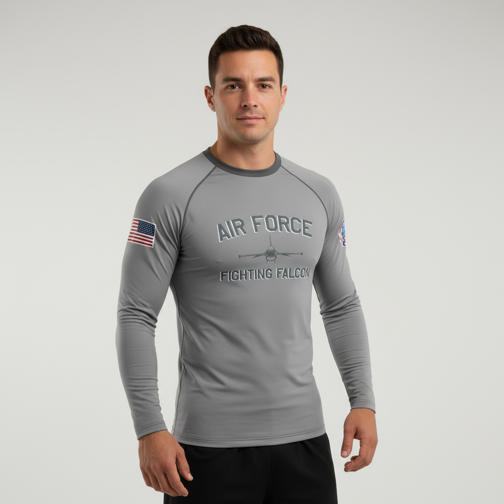 Air Force Arched Fighting Falcon Performance Long Sleeve Tee (Youth and Adult Sizes)