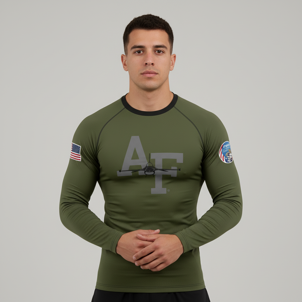 Air Force Jet Green Performance Long Sleeve Tee (Youth and Adult Sizes)