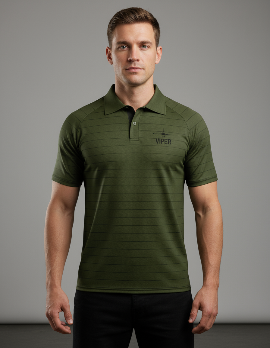 Air Force VIPER Green Striped polo (Youth and Adult Sizes)