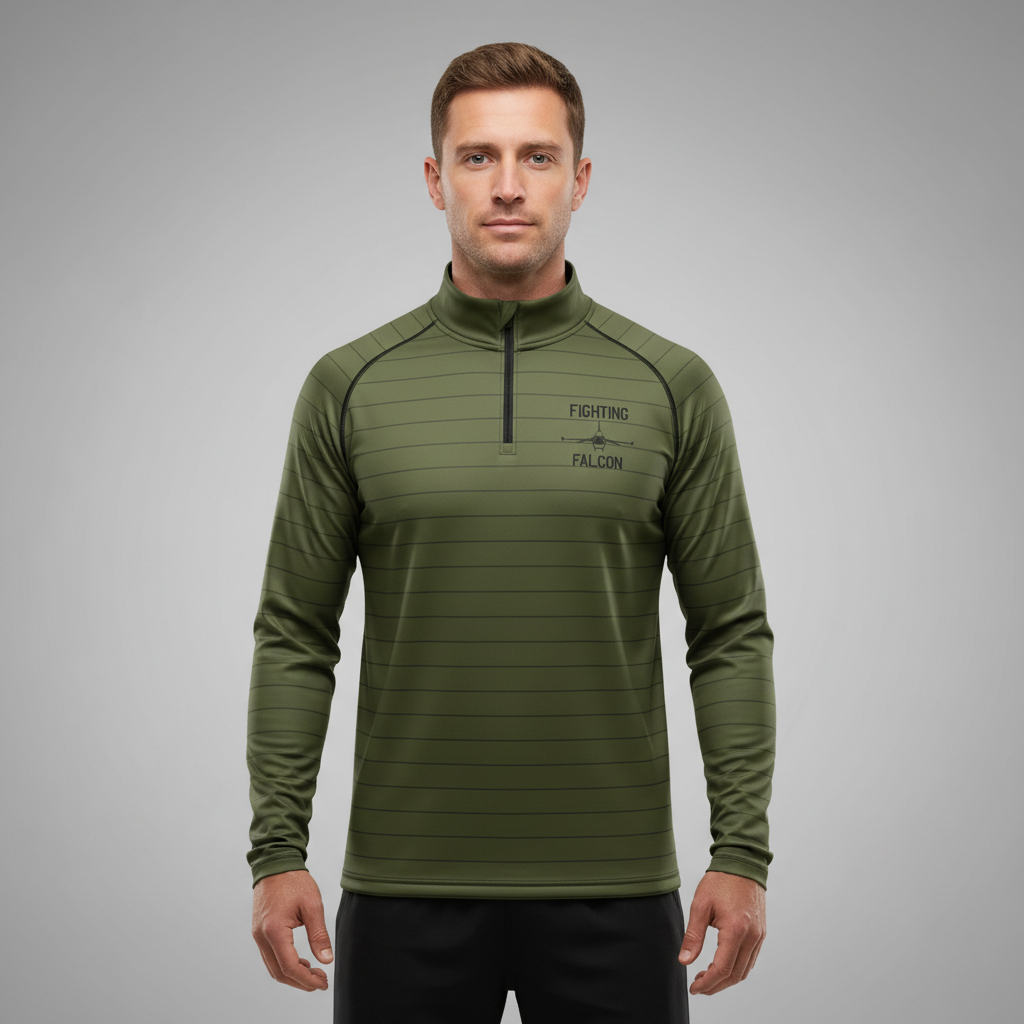 Air Force Fighting Falcon Green Striped Quarter Zip (Youth and Adult Sizes)