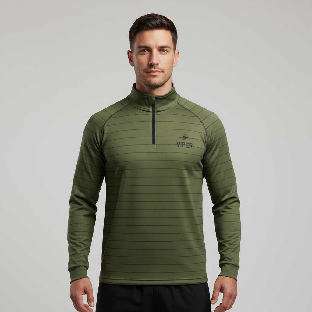 Air Force VIPER Green Striped Quarter Zip (Youth and Adult Sizes)