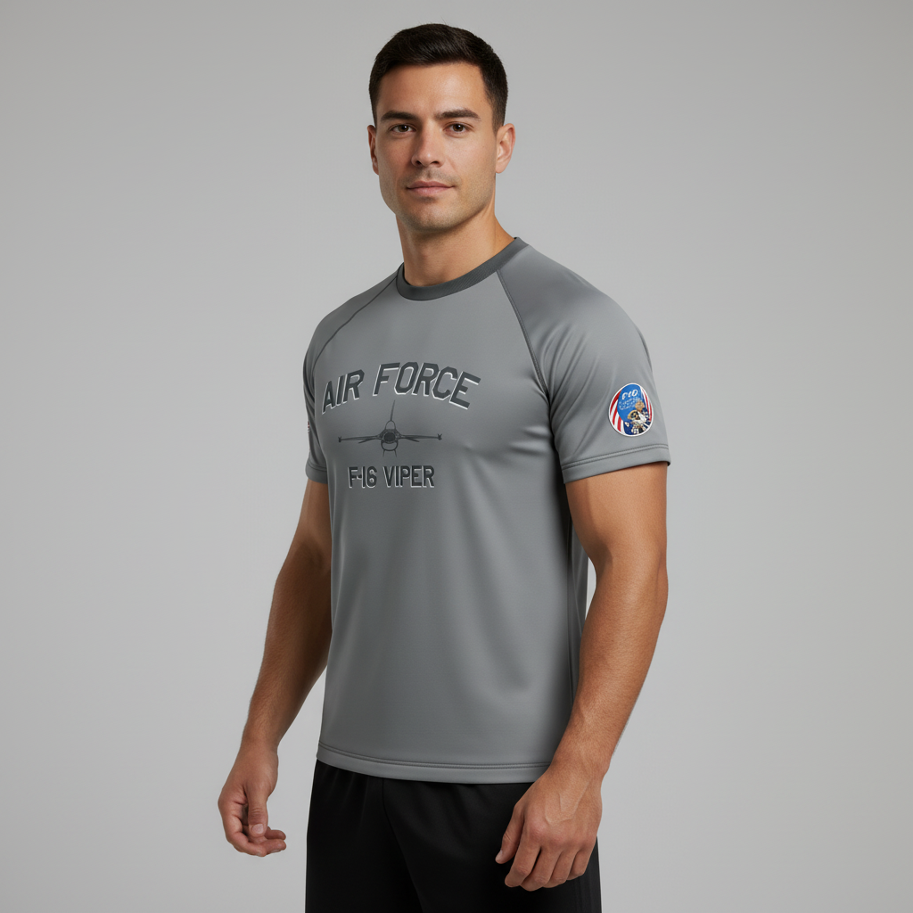 Air Force Arched F-16 Viper Performance Tee (Youth and Adult Sizes)
